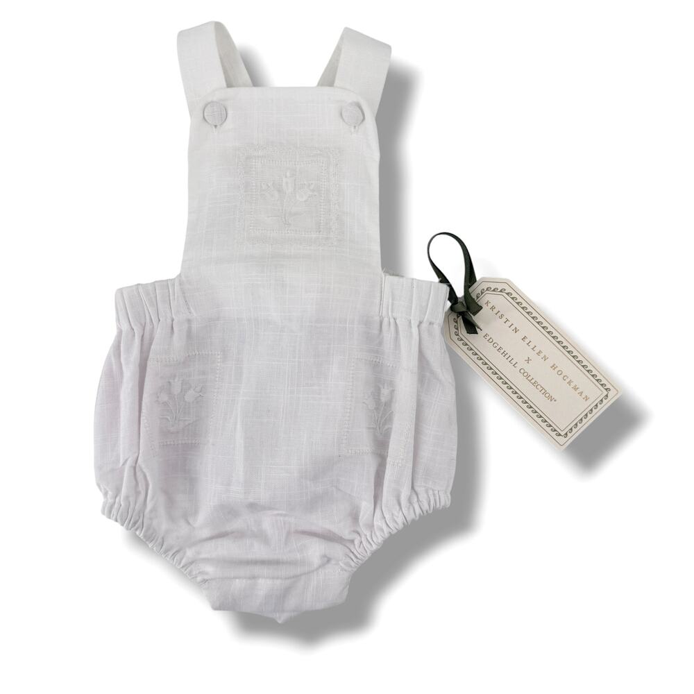 Edgehill Collection Kristin Ellen Hockman Liv White Bubble Romper Sz Newborn